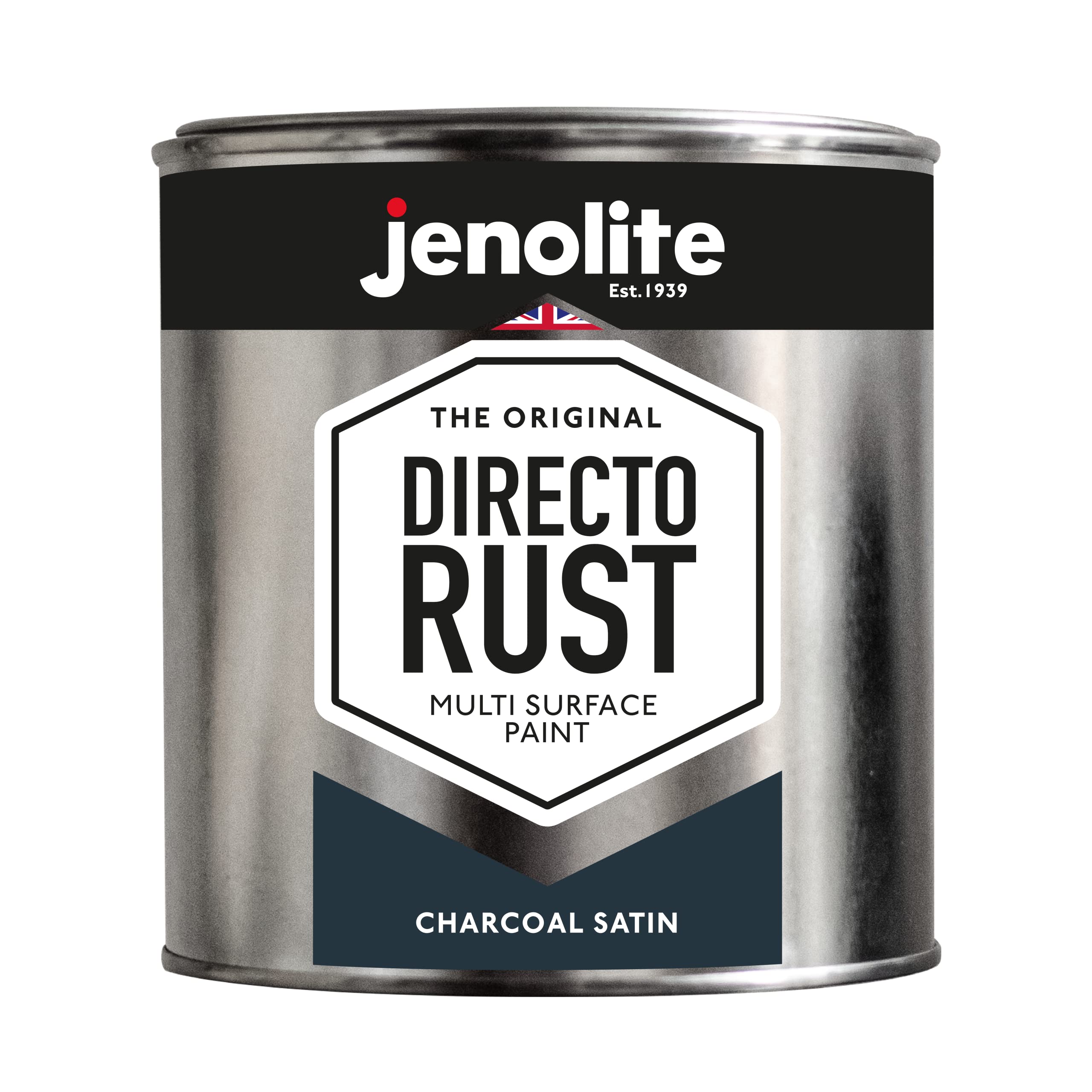 JENOLITEDirectorust Satin Paint | CHARCOAL GREY | Multi Surface Paint | For Use On Wood, Metal, Plastic, Ceramic & Rusted Surfaces | 1 Litre (RAL 7016)