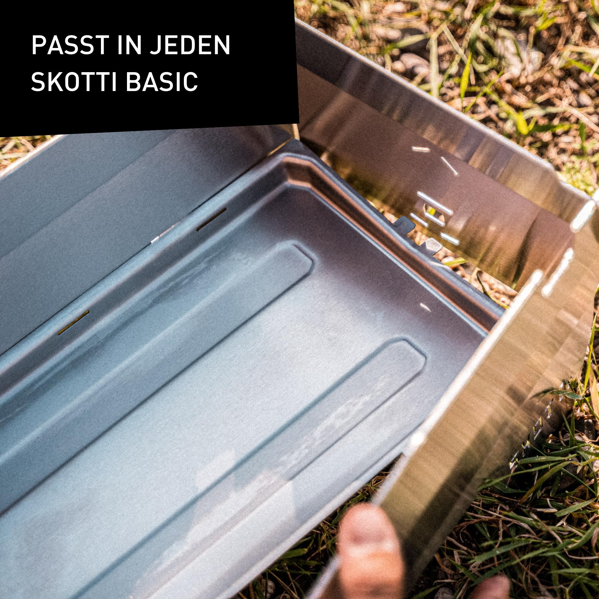 SKOTTI Pool, Edelstahl Fettauffangschale für Alten SKOTTI Grill, schützt vor Fett & Verschmutzungen - Skotti Grill Zubehör