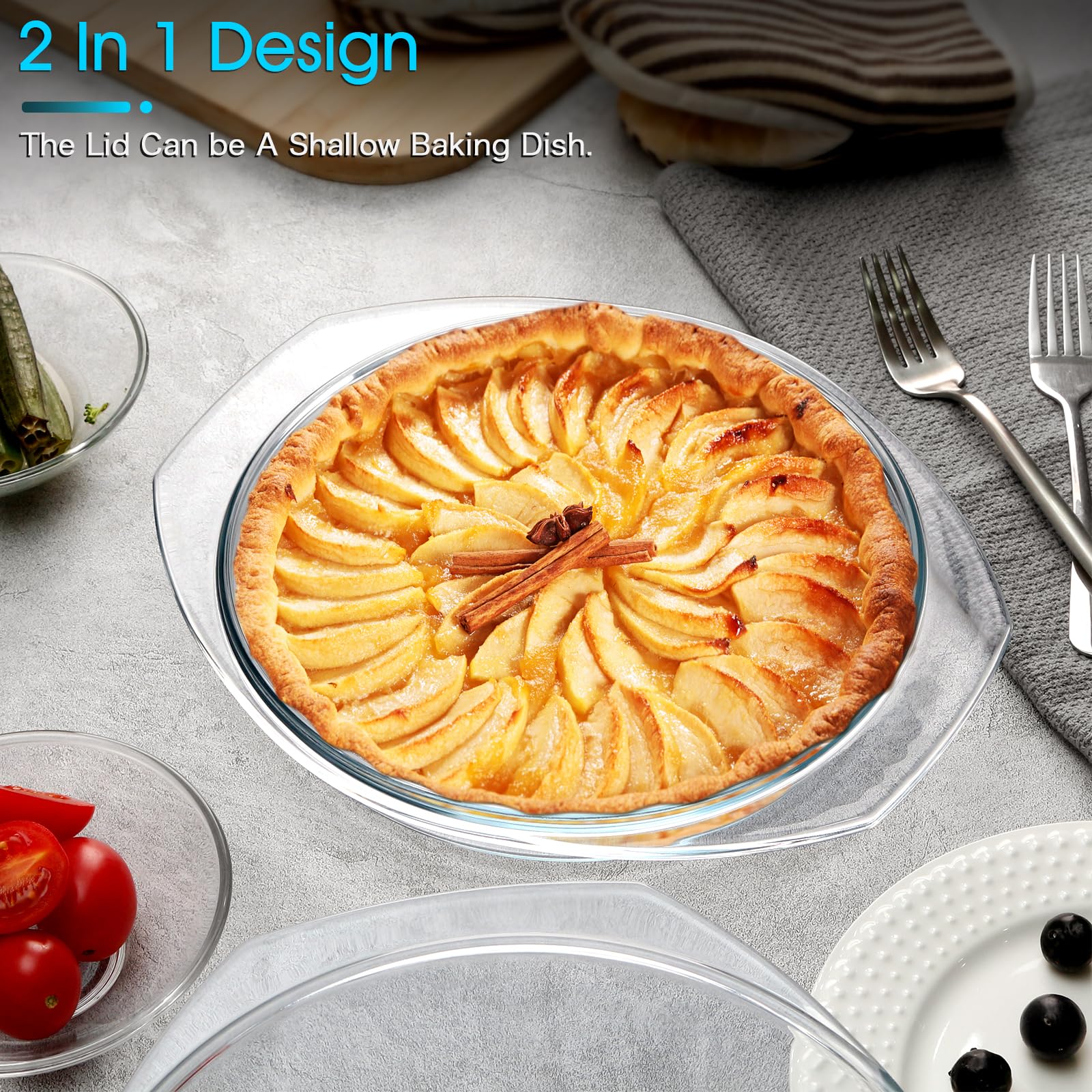 Pasabahce 1613281 Plat à Tarte 32 Cm Avec Cloche, Verre, [249