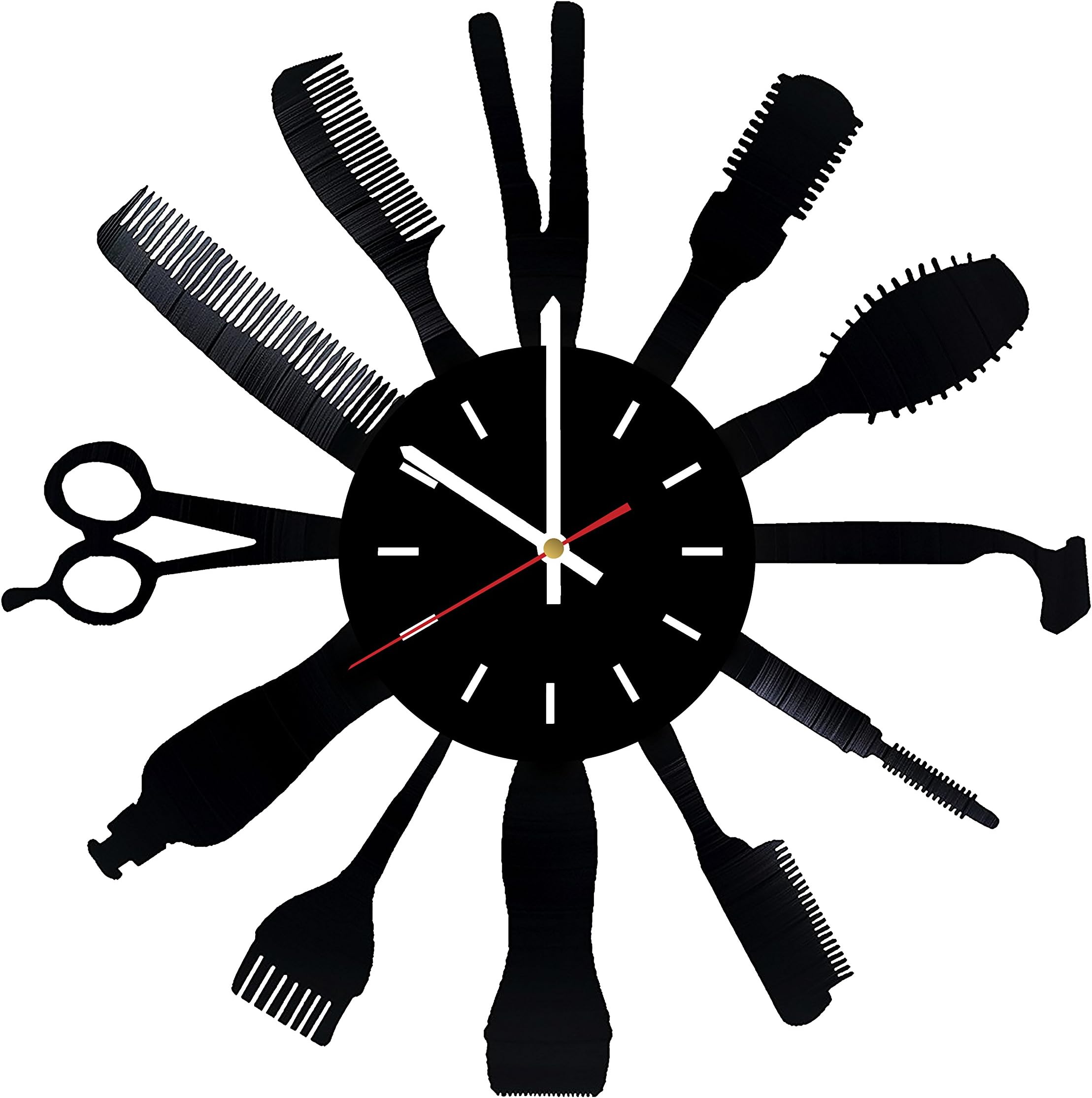 Barber Shop Man Vinyl Record Wall Clock - Home Room Or Bathroom wall decor - Gift ideas for Parents, Friends – Beautiful Unique Art Design
