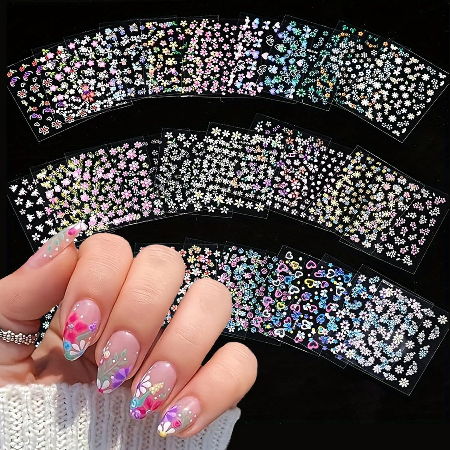 Mini Flower Nail Art Stickers 30 Sheets Self-Adhesive DIY | Glossy Raised Detail, Thin Flexible Decal, Easy Peel and Apply, Self-Adhesive, DIY Party Bridal Daily Use, Customer Support-image-9