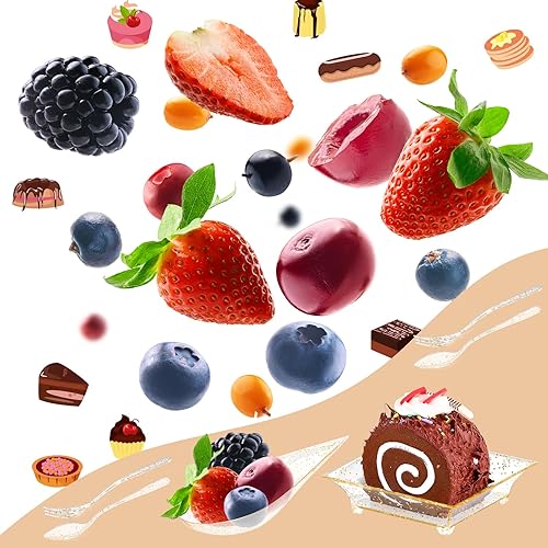 Miniatura 6 de XUWAIDSGN Juego de 100 platos dorados para aperitivos, platos de postre cuadrados y lágrimas con tenedores y cucharas, bandeja para servir