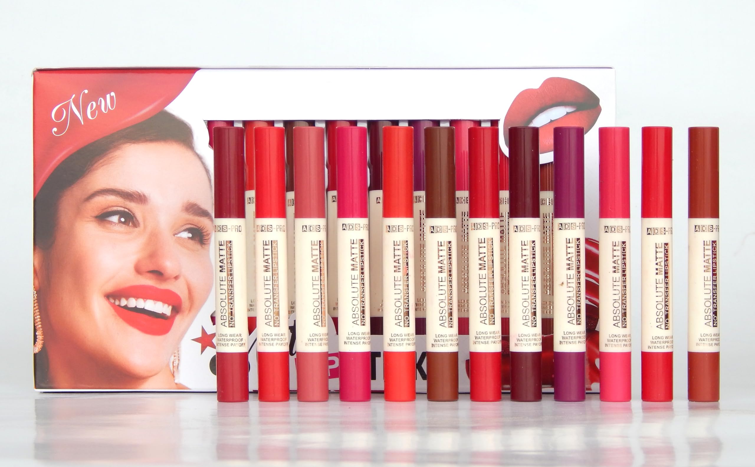 VARS LONDON Matte Non-Transfer Crayon Lipstick Combo Pack of 12, Waterproof, Long-Wear, Crayon Stick Lipstick (Mix)-image-38