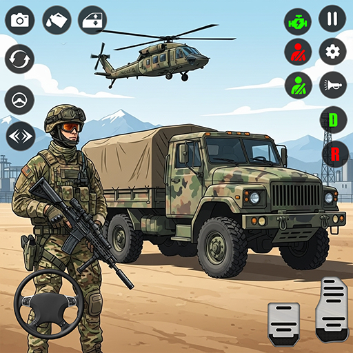 Offline-Spiel für Armee-LKW-Simulatoren – Militär-LKW-Fahrspiel