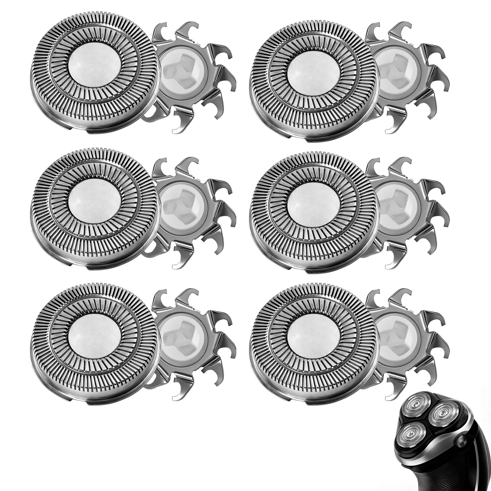 6 cabezales de afeitar compatibles con Philips Serie 3000 5000 6000 AquaTouch AT8xx AT7xx PowerTouch PT7xx cuchillas SH50/30 de repuesto accesorios de afeitadora altamente eficientes confort