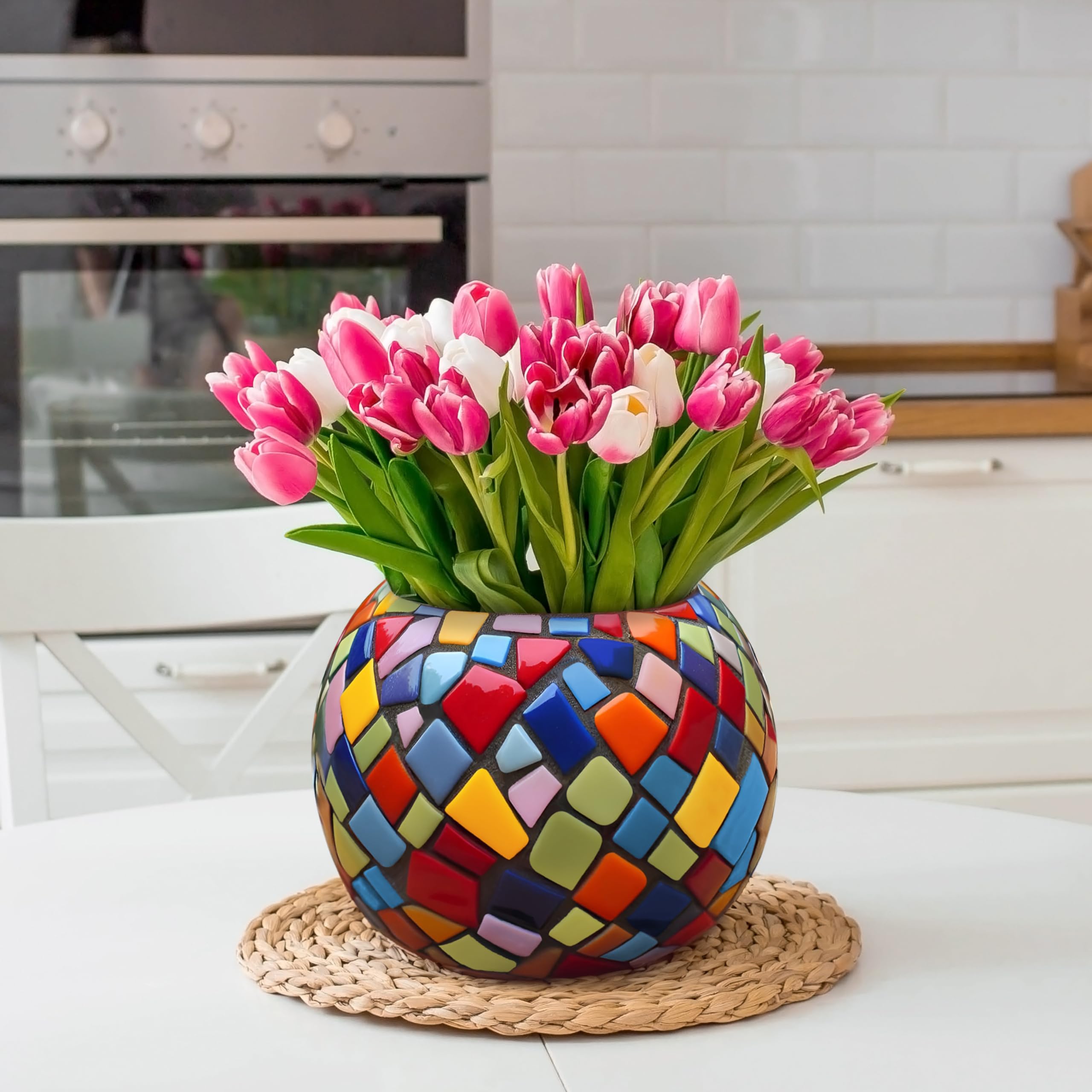 Winter Shore Płytki ceramiczne do mozaiki 450g [7 kolorów] - Zestaw mozaiki na dekoracje zewnętrzne, stoły, płytki chodnikowe, witraże, rękodzieło DIY - Wodoodporne płytki w nieregularnych kształtach