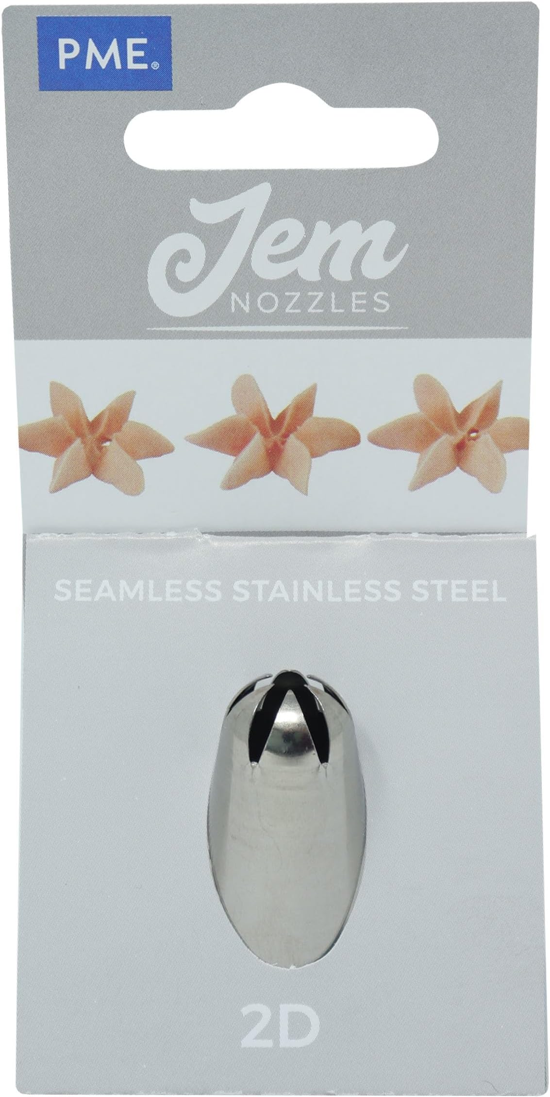 PME JEM Drop Flower Piping Nozzle no. 2D, Silver