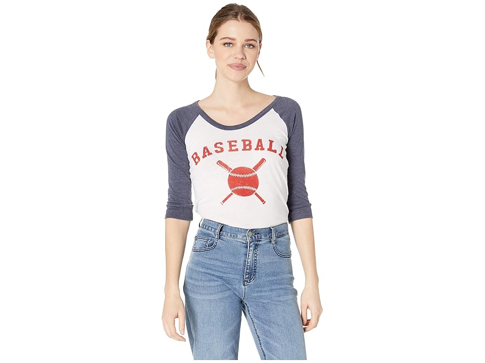

Chaser Baseball Vintage Jersey Tee (White/Avalon) Women's T Shirt