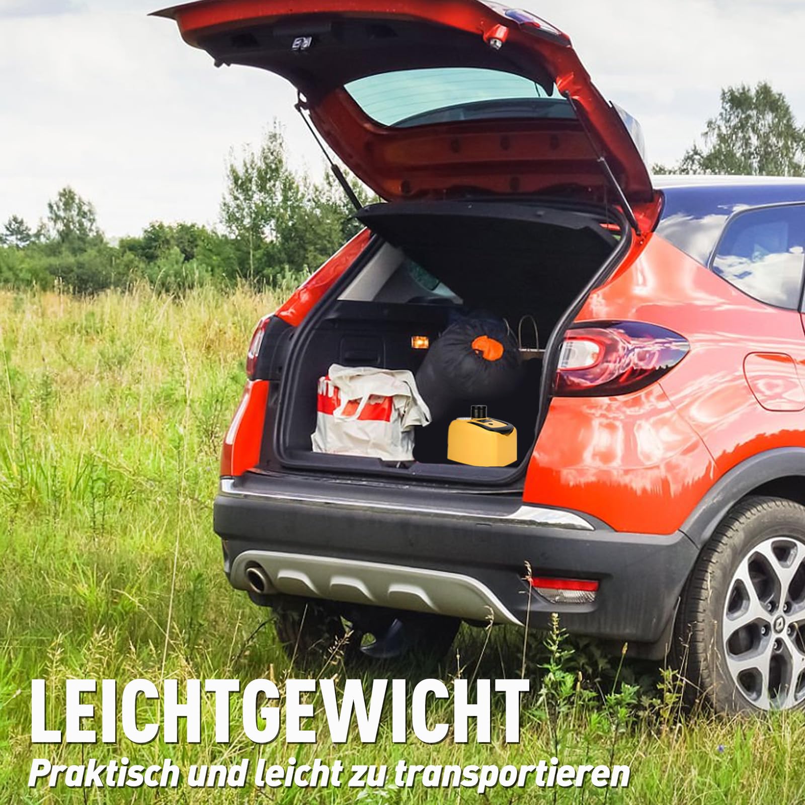 ROGTZ Elektrischer hydraulischer Wagenheber-Set 5 Tonnen 12V, Ultra-tragbarer Auto-Fahrzeugheber mit 15,5-45 cm Reichweite für SUV/Limousine/LKW-Reparatur, Wagenheber für Reifenwechsel mit LED, leicht