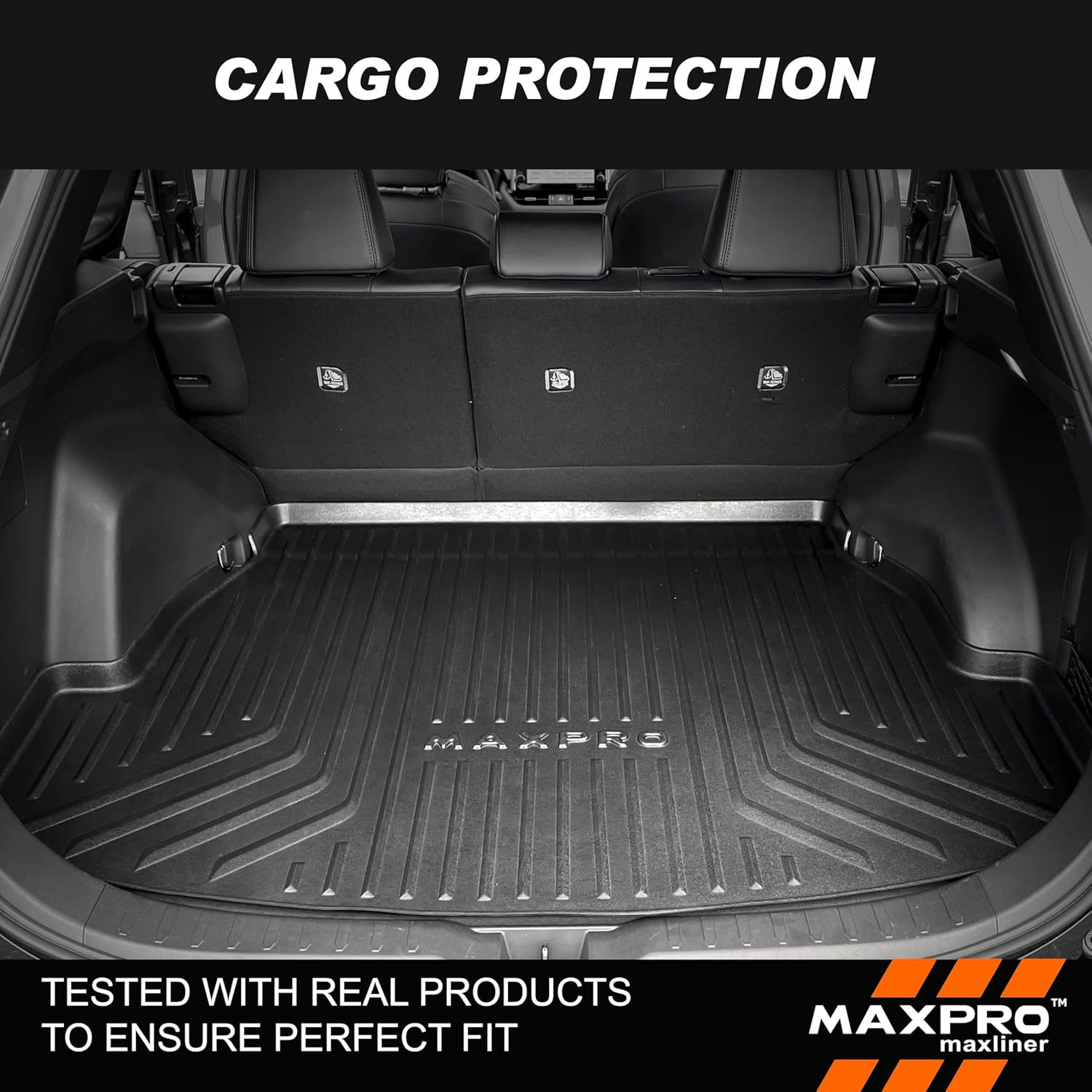 Premium MAXPRO Cargo Mat for Toyota RAV4 2019-2025 RAV4 Hybrid All Weather Mats for Cars Waterproof TPE Cargo Liner Rear Trunk Mat SUV Floor Mats Automotive Floor Mats & Cargo Liners RAV4 Accessories