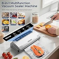 Vista 2 de Máquina selladora al vacío mejorada para alimentos, sellador de alimentos 8 en 1 con potente succión, modos seco y húmedo, compatible con Sous Vide