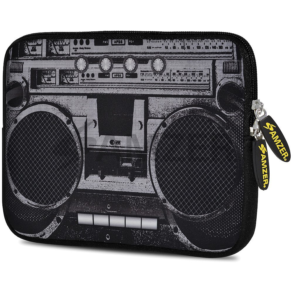 Amzer 10.5-Inch Designer Neoprene Sleeve for Tablet, eBook, Netbook - Black Stereo (AMZ5037105)