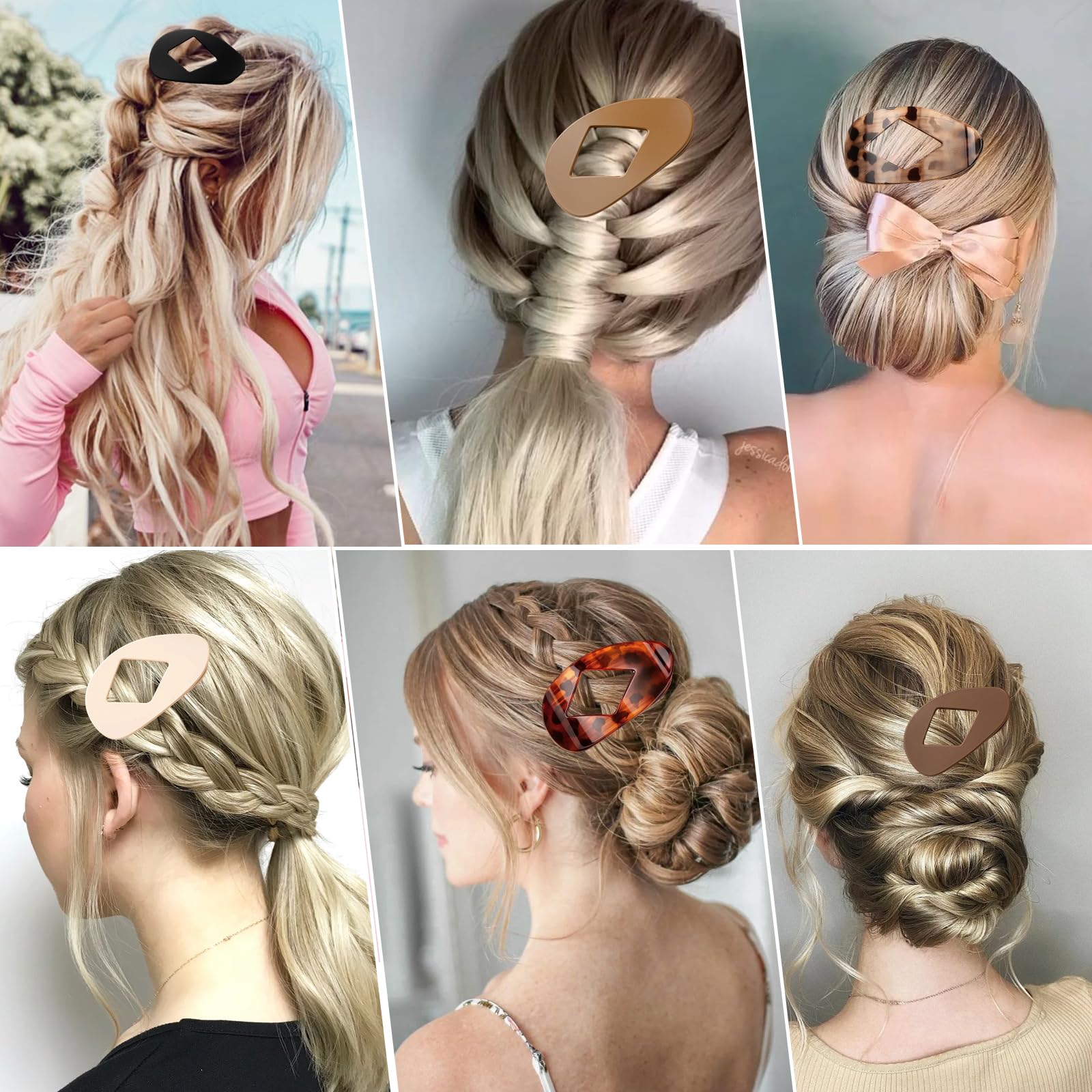 Flat Hair Claw Clips, Duckbill Hair Clips for Women 6PCS Hair Accessories for Daily Hairstyling Travel, Yoga and Special Occasions - Image 3