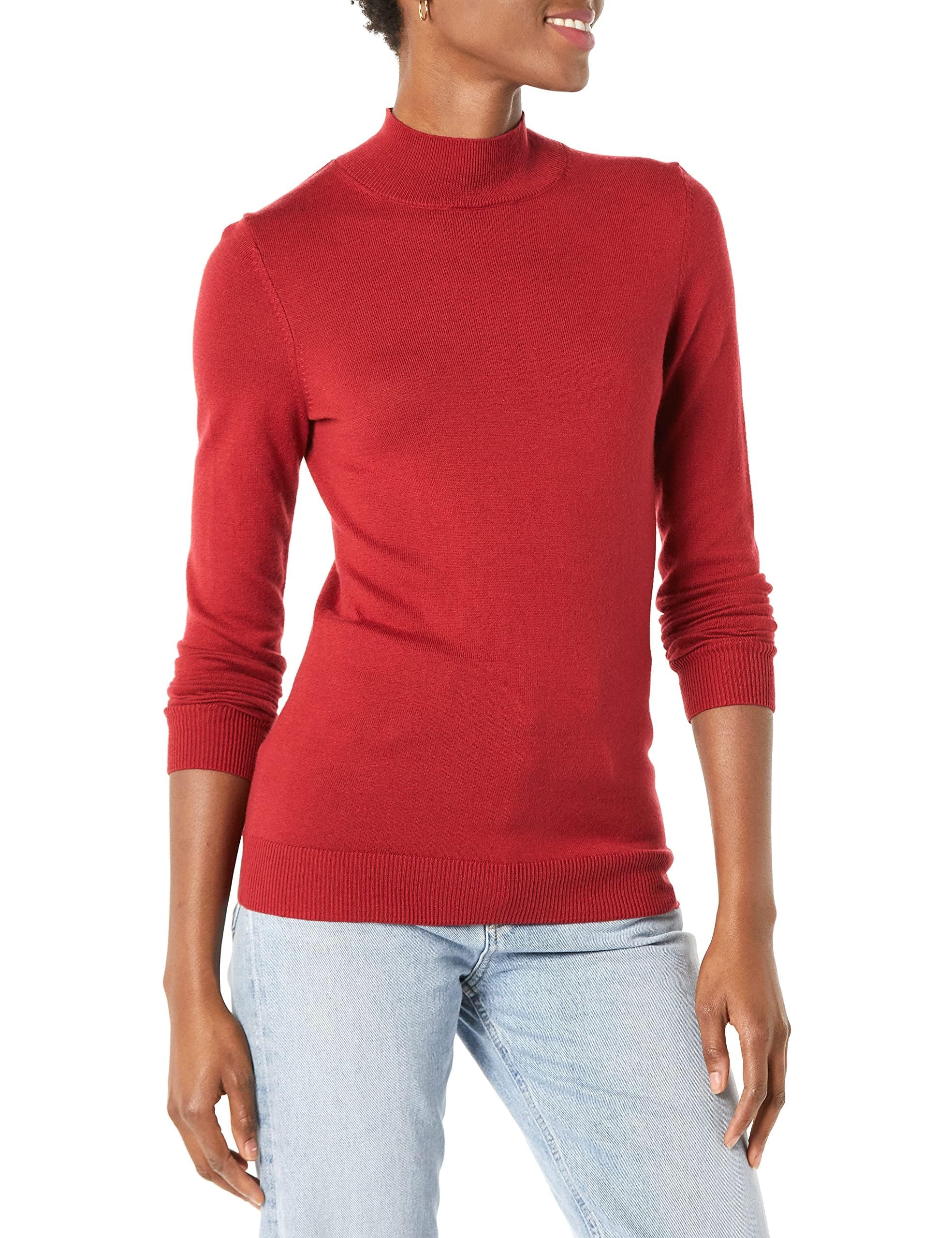 Amazon EssentialsWomen's Lightweight Mockneck Sweater (Available in Plus Size)