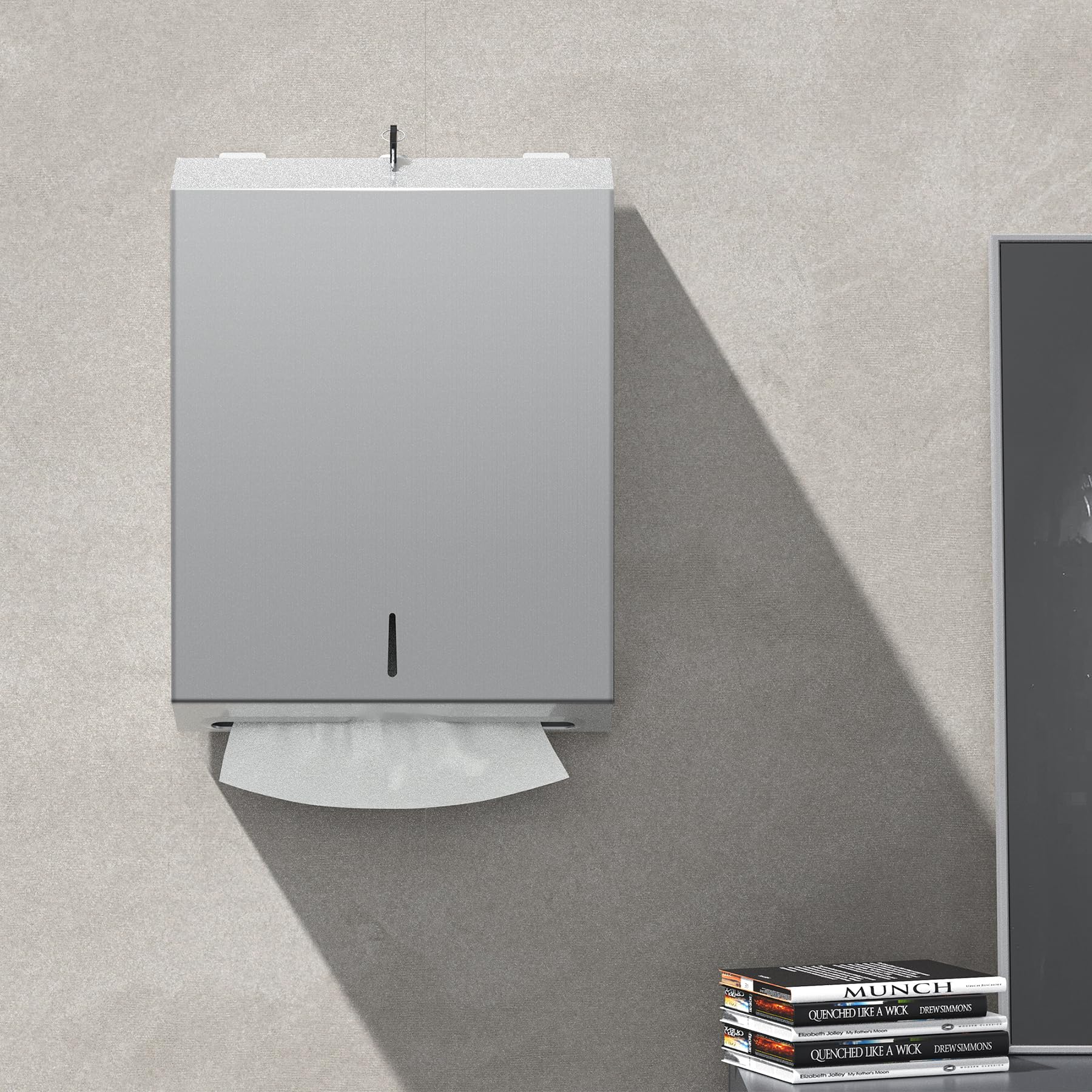 Distributore Asciugamani Di Carta Niceme | Acciaio Inox, Bloccabile, Per H2 E Z, 350-550 Fogli - Foto 12