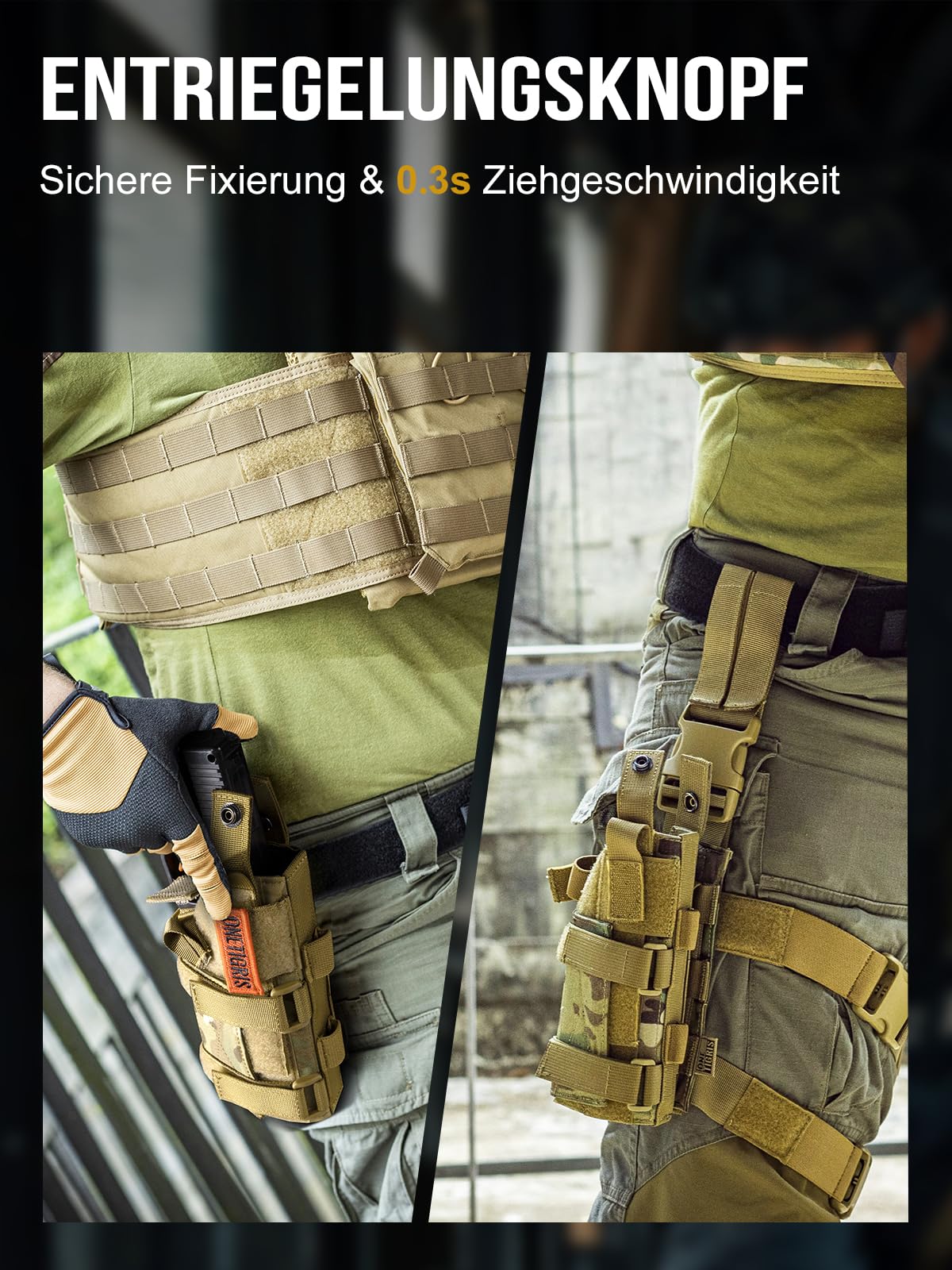 OneTigris 1000D Nylon Tactical Molle Gun Holster Belt