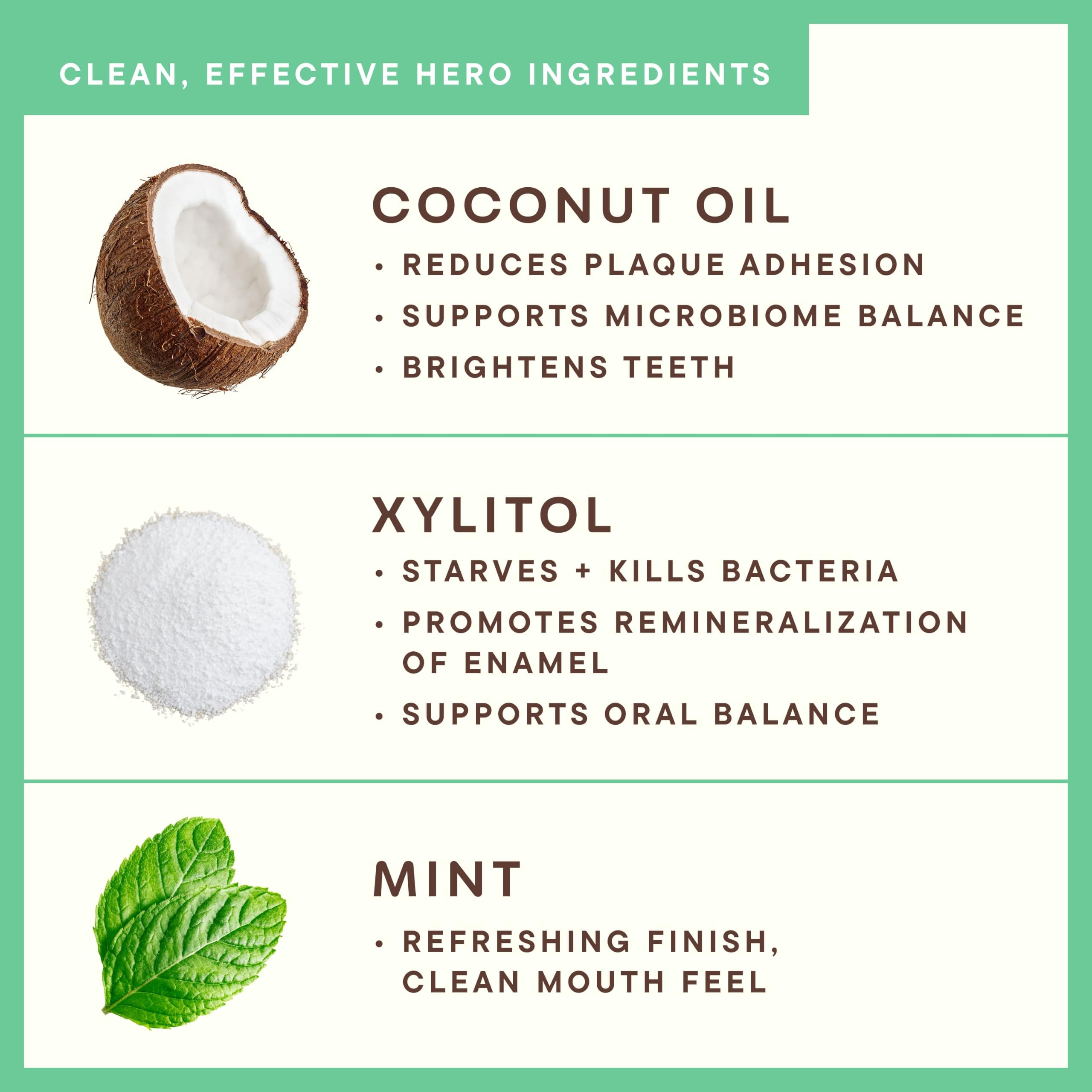 Dr. Gingers - Menta de coco con pasta de dientes de aceite de coco sin fluoruro - 4 oz.