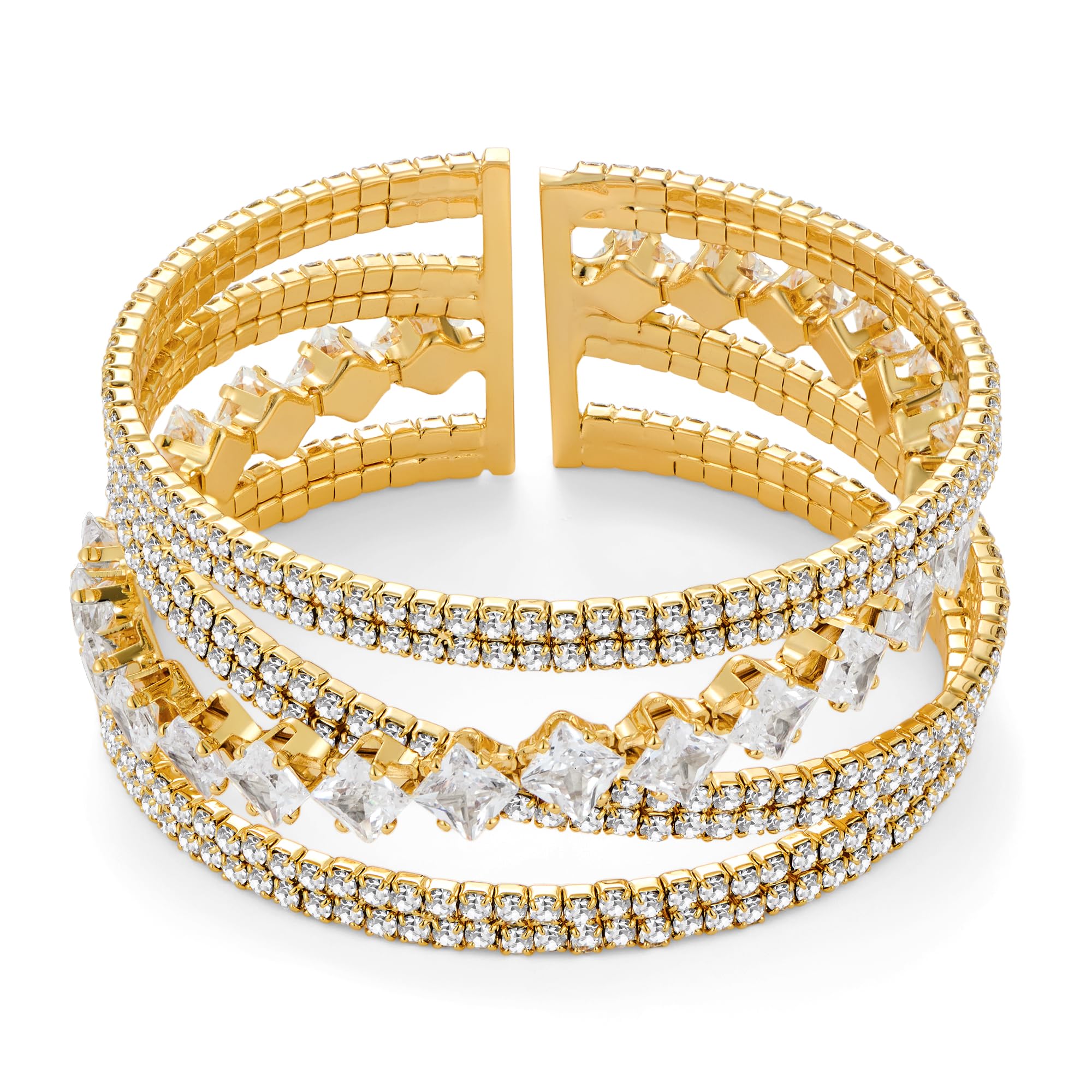 Bracelet de mariée extensible avec strass et cristaux - 6