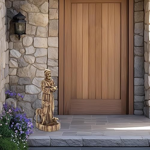 Miniatura 31 de LuxenHome - Estatua de Virgen María para exteriores, estatua religiosa de jardín de 30 pulgadas, estatua de la bendita madre al aire libre, estatuas