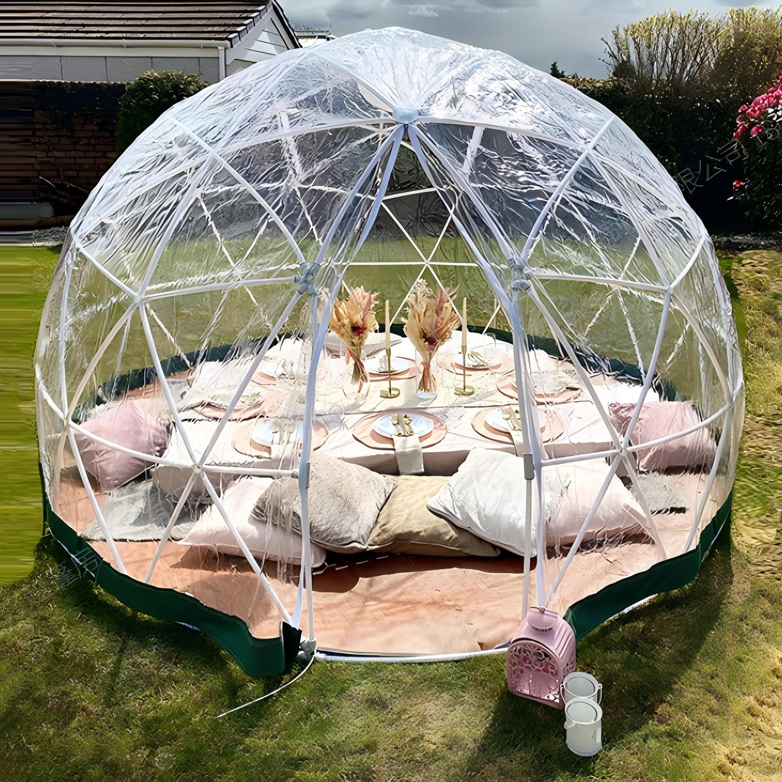 Gartenzelt mit Kuppel, Iglu-Gewächshaus, Aufgerüstet mit transparentem Fenster für Camping, Partys und Spielhäuser