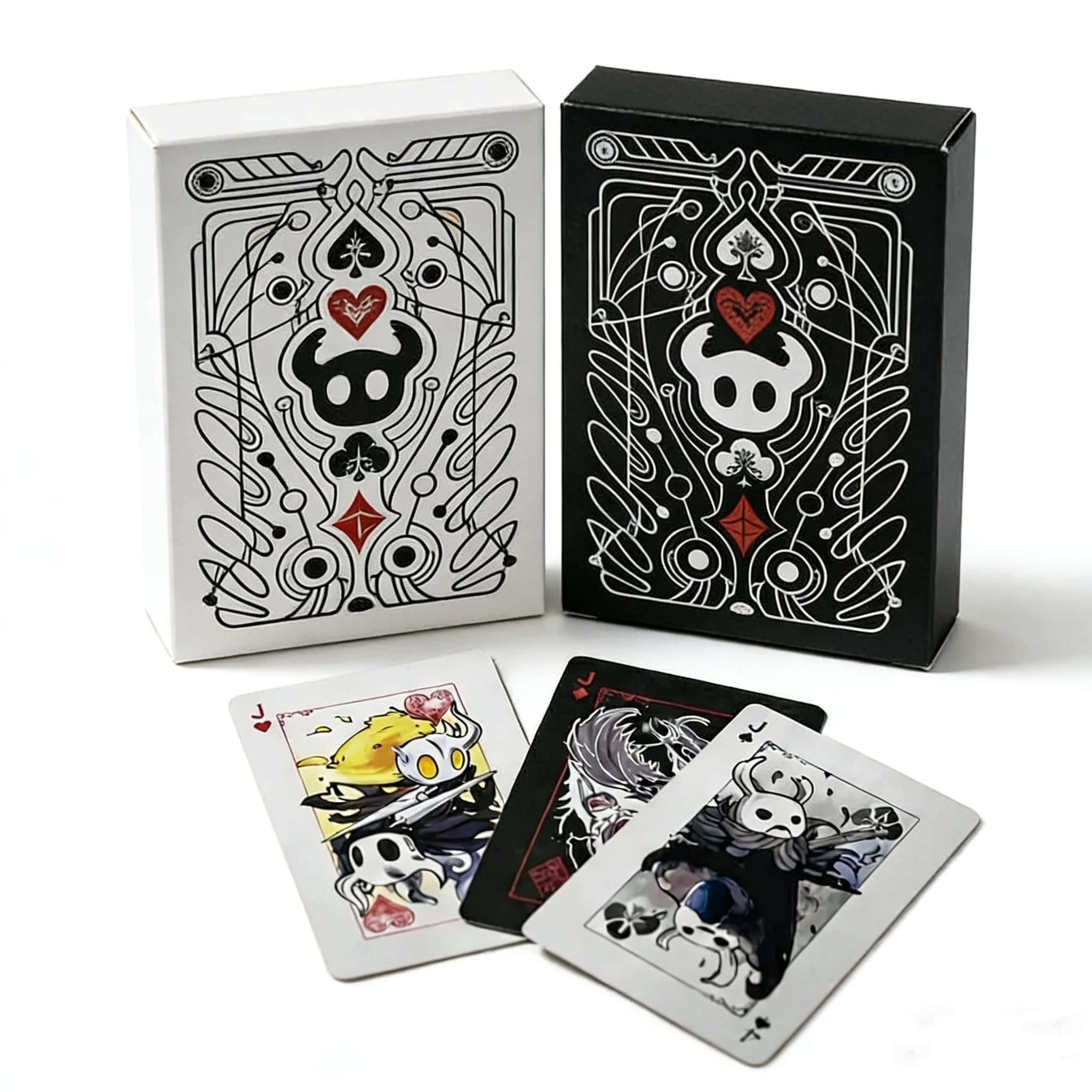 Hollow Knight Ispirato Carte da gioco, Nero & Bianco Poker Deck, Deck 54 Poker Dimensioni Carte, Indie Game Gothic Poker Set