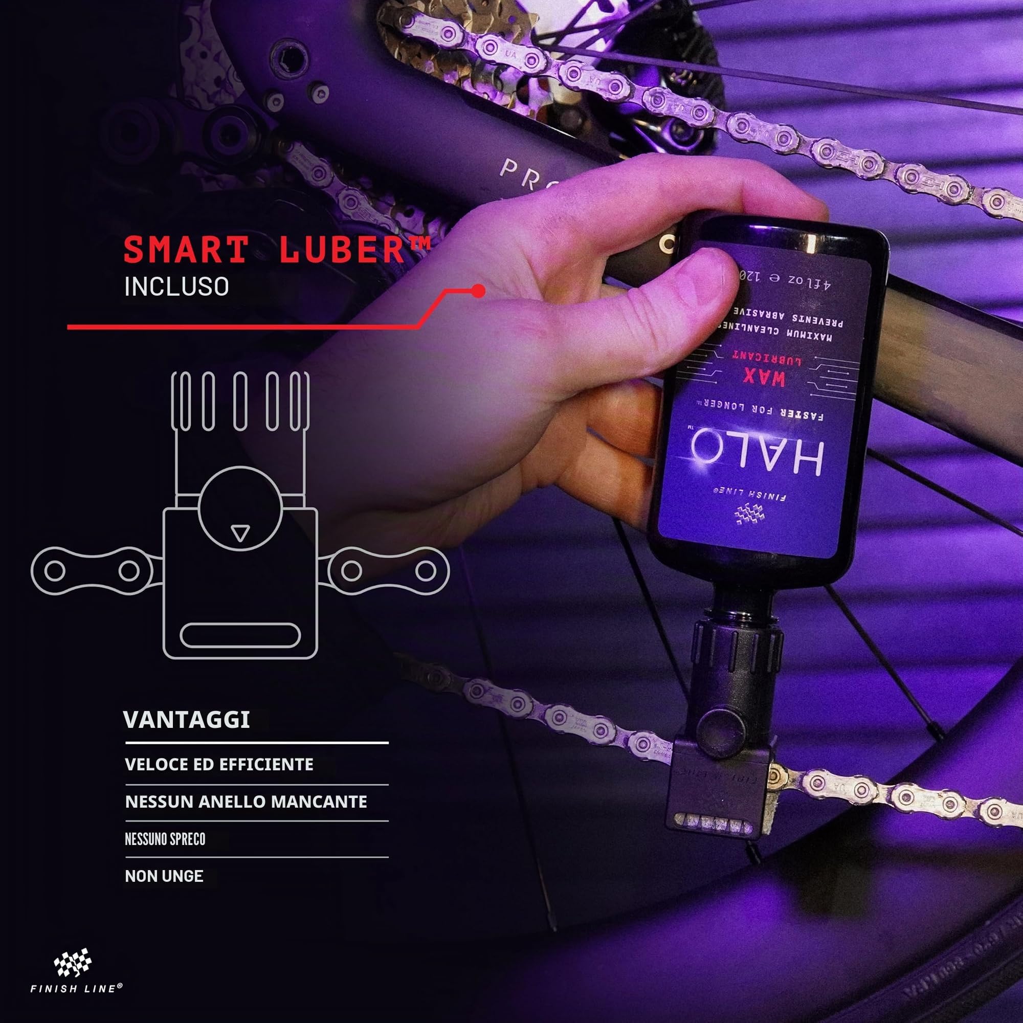Lubrificante ceramico Finish Line Halo Wax 120ml con Smart Luber