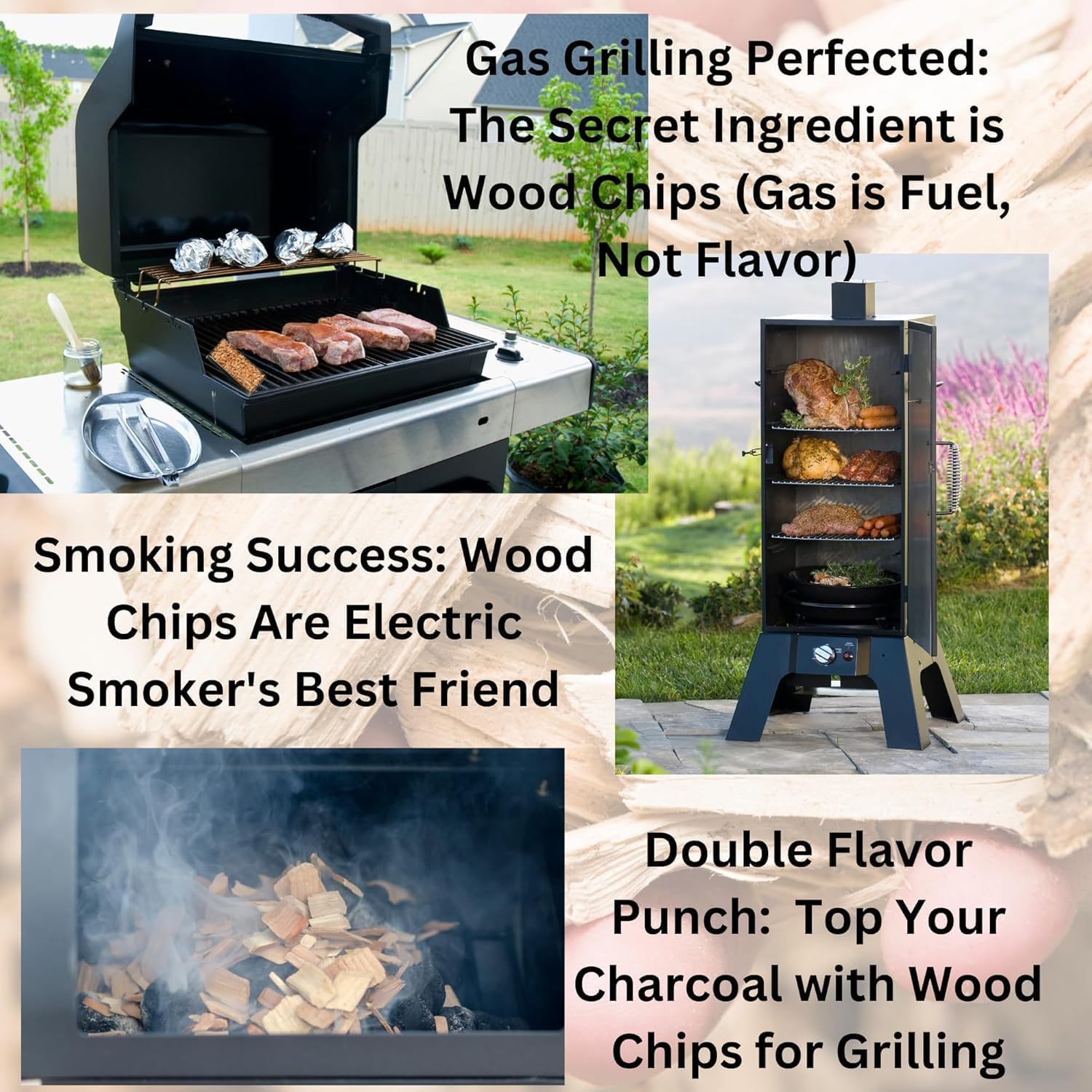 Cattleack Smok'in Tinder Premium Wood Chips, 20 lb Box - BBQ Grill Wood Chips for Smoking Meat and Grilling - Barbecue Smoker Accessories - Grilling Gifts for Men, Proudly from The USA (Maple)