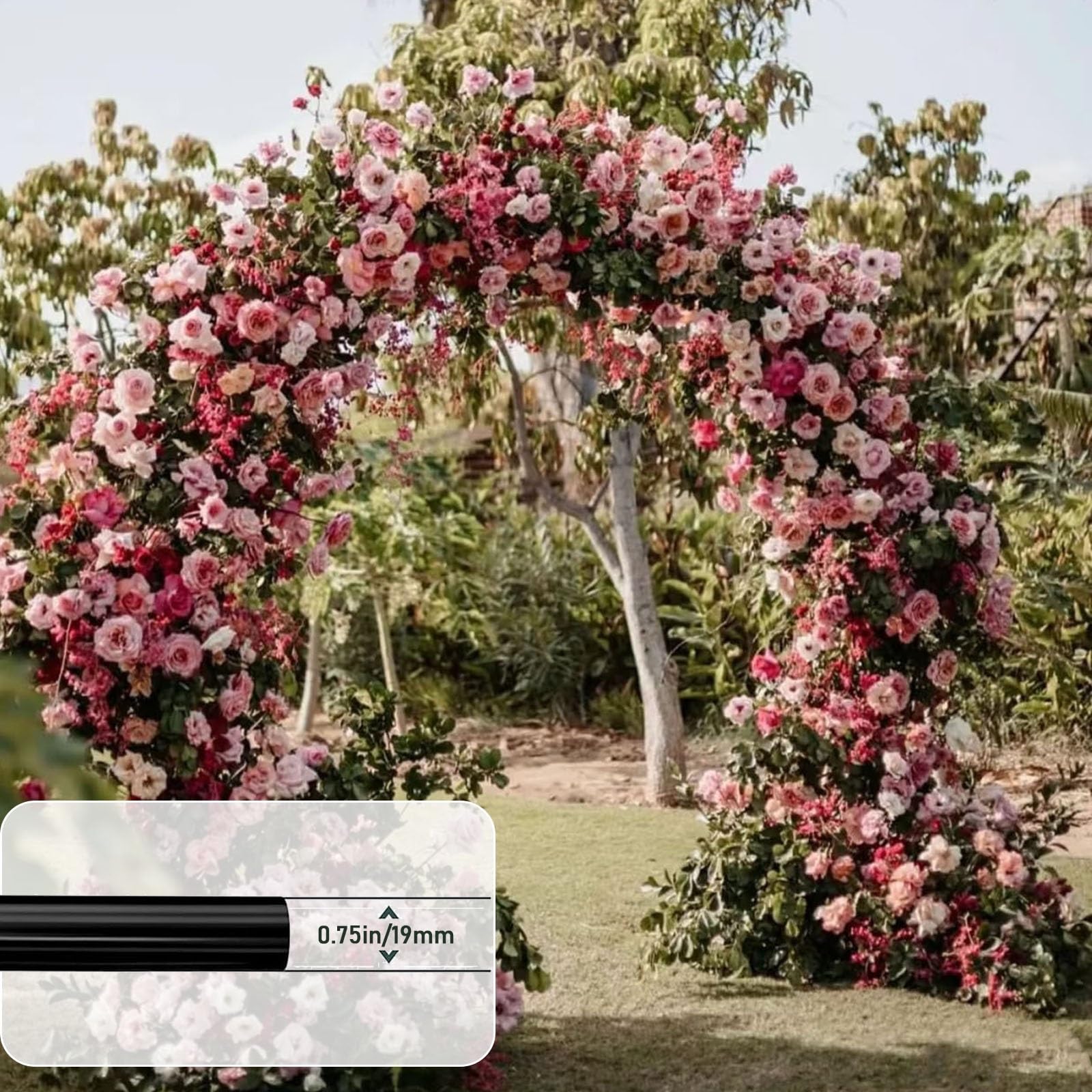 Arco Per Rose In Metallo Con Basi, 140 200 240 300 cm larghezza Traliccio Pergolato Da Giardino Per Piante Rampicanti, Supporto Sostegno Archetto Per Matrimonio, Decorazione Eventi(Verde,300x220 cm (L