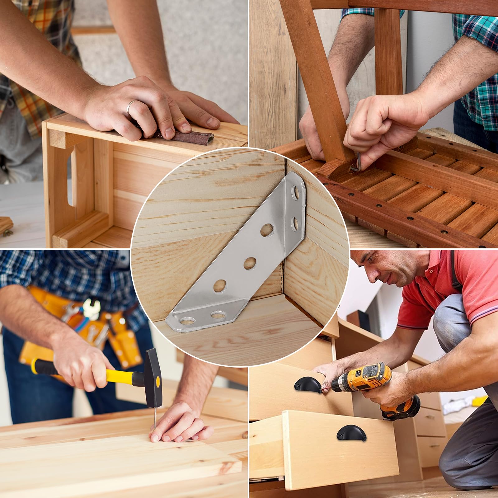 Conectores Triangulares Acero Inoxidable 30 Conectores Esquinero Acero Inoxidable - Soportes Triangulares Para Armarios Y Muebles 30 Piezas Refuerzo Armarios