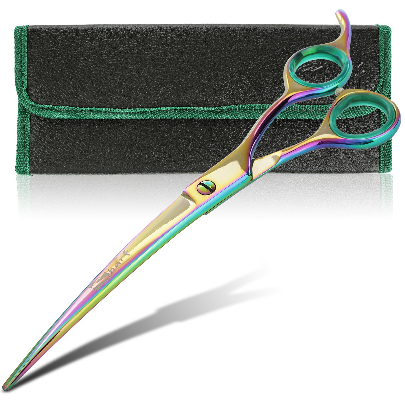 Sharf Rainbow 8.5 Inch Curved Dog Grooming Scissors - Trusted Brand - Premium Steel Professional Dog Grooming Scissors - Ergonomic Design product thumbnail 5