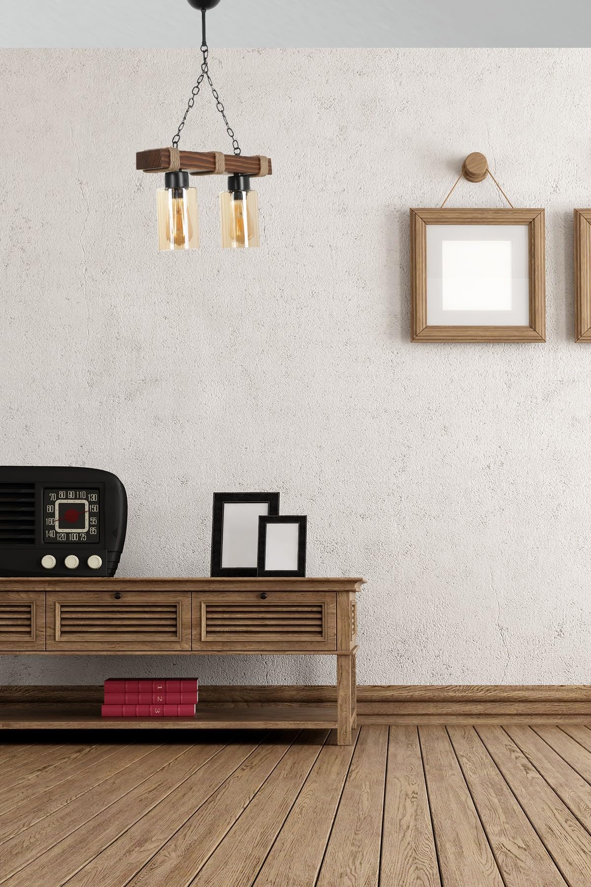 Lámpara de madera E27 Opviq para decoración rústica de salón