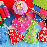 Vista 7 de Whaline Paquete de 18 hojas de tela de fieltro suave y gruesa para manualidades, paquete de fieltro verde surtido para proyectos de arte de retazos