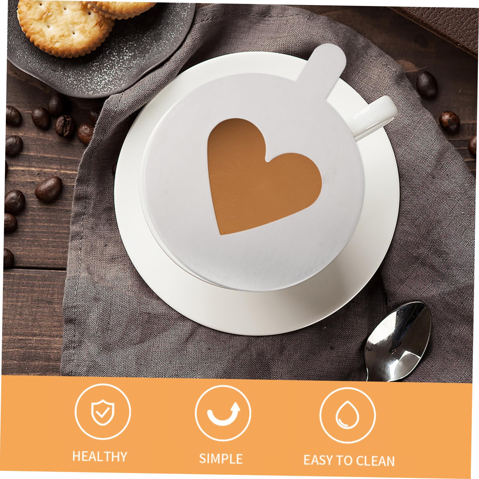 PRETYZOOM 9Pcs Valentine's Day Cookie Stencils Reusable Coffee Templates for Decorating Cakes Cookies and Crafts Easy to Clean Baking Tools for DIY Projects