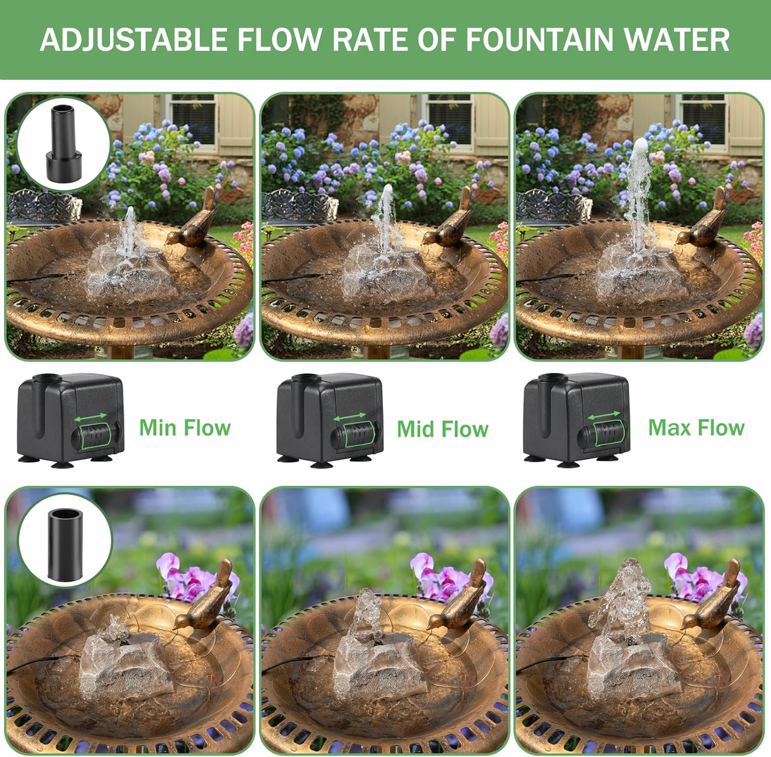 Bird Bath Fountain Bubble Fountain Outdoor Rock Water Fountain Rock with Electric Water Pump for Hummingbird Birdbath Garden Lawn Yard Patio Aquariums Fish Tank