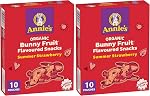 ANNIE'S - FAMILY PACK - Organic Fruit Flavoured Snacks Strawberry, Pack of 10 Pouches, Natural Strawberry Flavours, No Synthetic Colours, Gelatin Free, Gluten Free, Vegan, Snacks