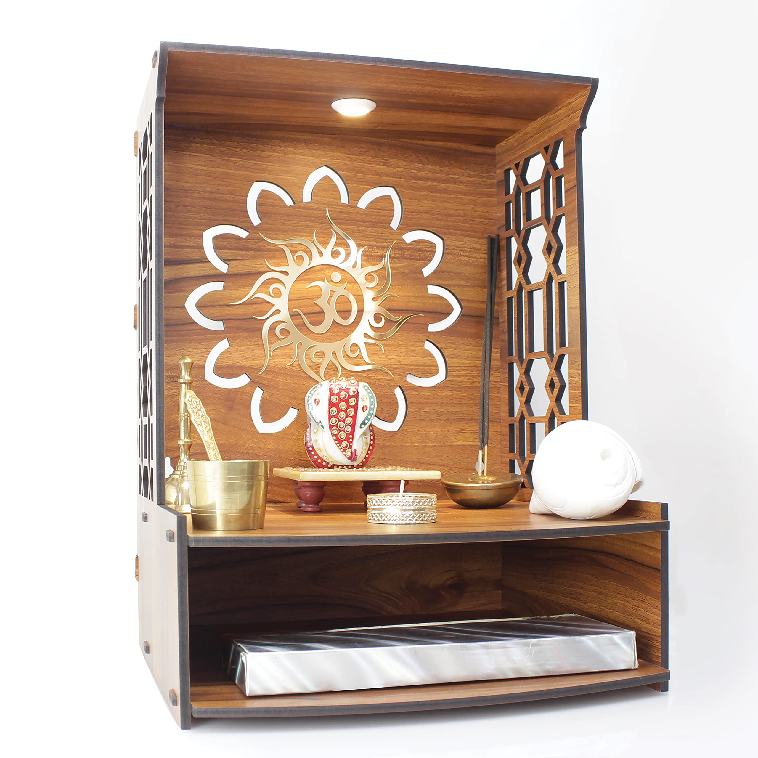 Buy Heartily® Mangal Beautiful Wooden Pooja Stand for Home/Mandir for