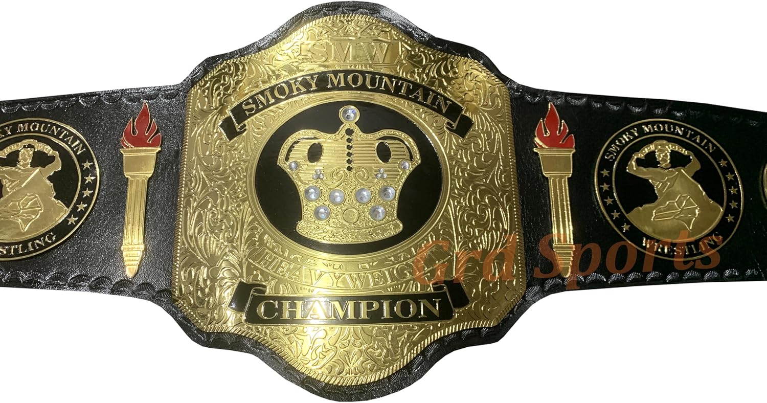 SMW Smoky Mountain Wrestling Championship Belt Gold Plated