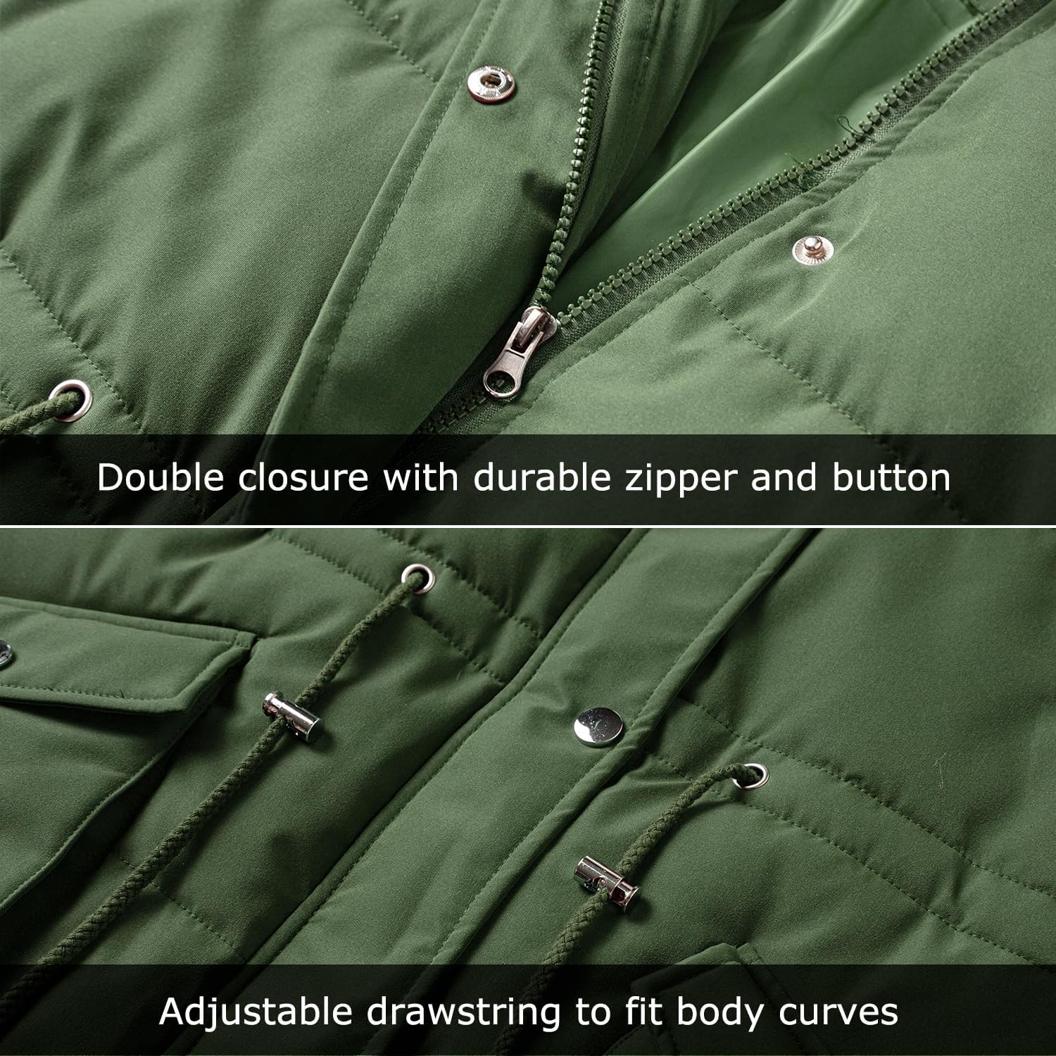 Women's Winter Hooded Coat Waterproof Down Long Jacket Warm Parka Thicken Puffer Coat with Removable Fur Hood - Image 8