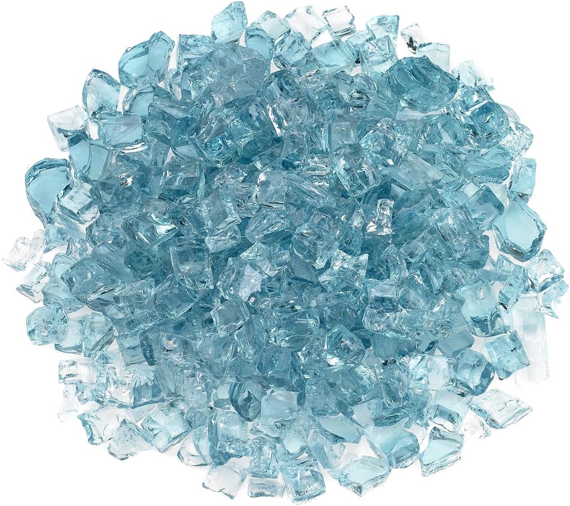 American Fireglass 1/2” Fire Glass | Use in Fireplace, Fire Pits or Bowls | for Natural Gas or Propane Fires | Safe Tempered Glass for Outdoor & Indoor | Black, 10lb Bag