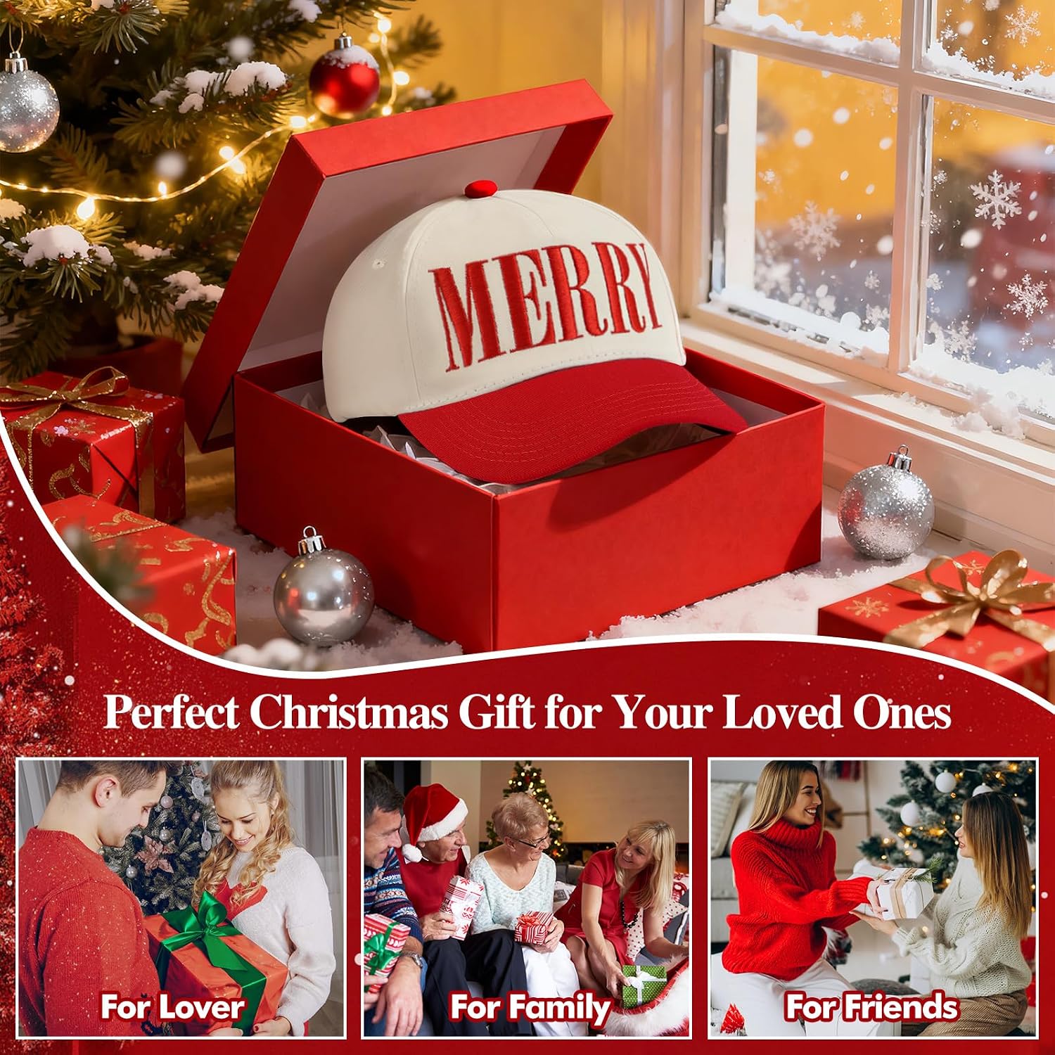 Embroidered 1776 Lucky Christmas Hat, Adjustable Vintage Trucker Hat, Cotton Baseball Cap Gifts for Women Men