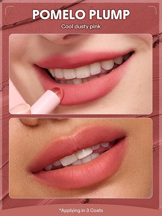 SHEGLAM Bounce Putty Pocket Lip Pot velvet Matte Lip Gloss Soft High Pigment Color Lip Stain with Brush-Pomelo Plump