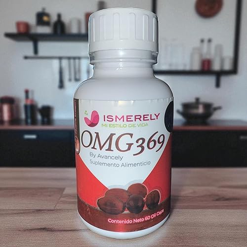 OMG 369 Suplemento nutricional Omega-3, blanco, ingredientes naturales, 60 cápsulas hidráulicas, apoyo para la salud de las articulaciones