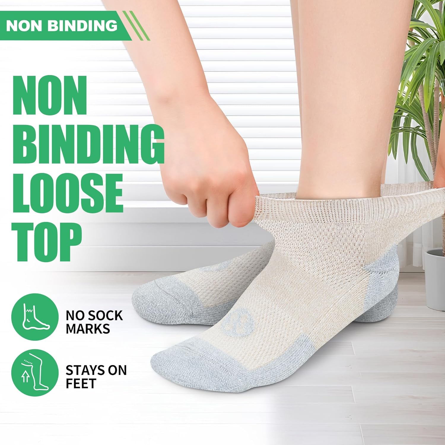 Diabetic Socks for Men,6 Pairs Low Cut Diabetic Neuropathy Socks for Men 9-11/10-13(Light Brown+White+Beige+Dark Brown+Dark Grey+Black-Small) - Image 3