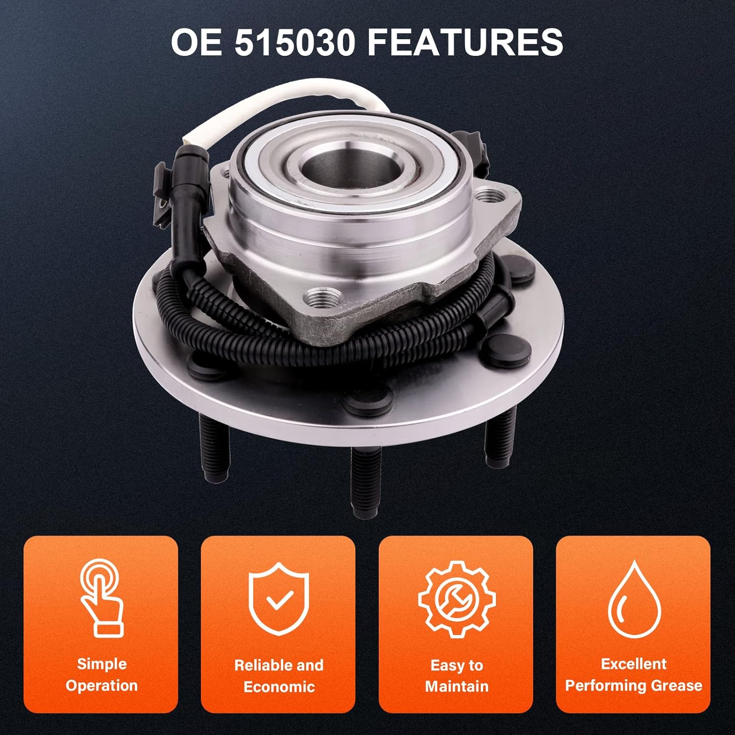 OCPTY Front Wheel Bearing and Hub Assembly Premium 515030 2000-2003 for Ford F-150 7 Stud Hub, 1999 for Ford F-250, 1997-1998 for Ford F-250 8.8" R.G.