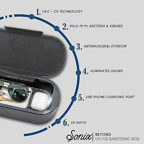 Miniatura 2 de Sonix Beyond - Caja desinfectante UV+O3 y cargador universal UV y desinfectante de ozono para teléfono, máscara, cepillo de maquillaje, herramienta
