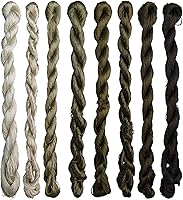 Vista 13 de Hilo de seda 100% natural, hilo de bordado hecho a mano hilo de seda 8 colores 360.9 ft cada uno (61)