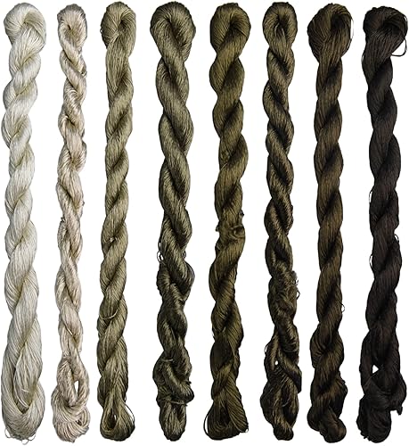 Hilo de bordar 100% seda de morera natural, hilo de punto de cruz, pulseras de la amistad, hilo de seda de morera, 120 yardas cada uno en 8 colores