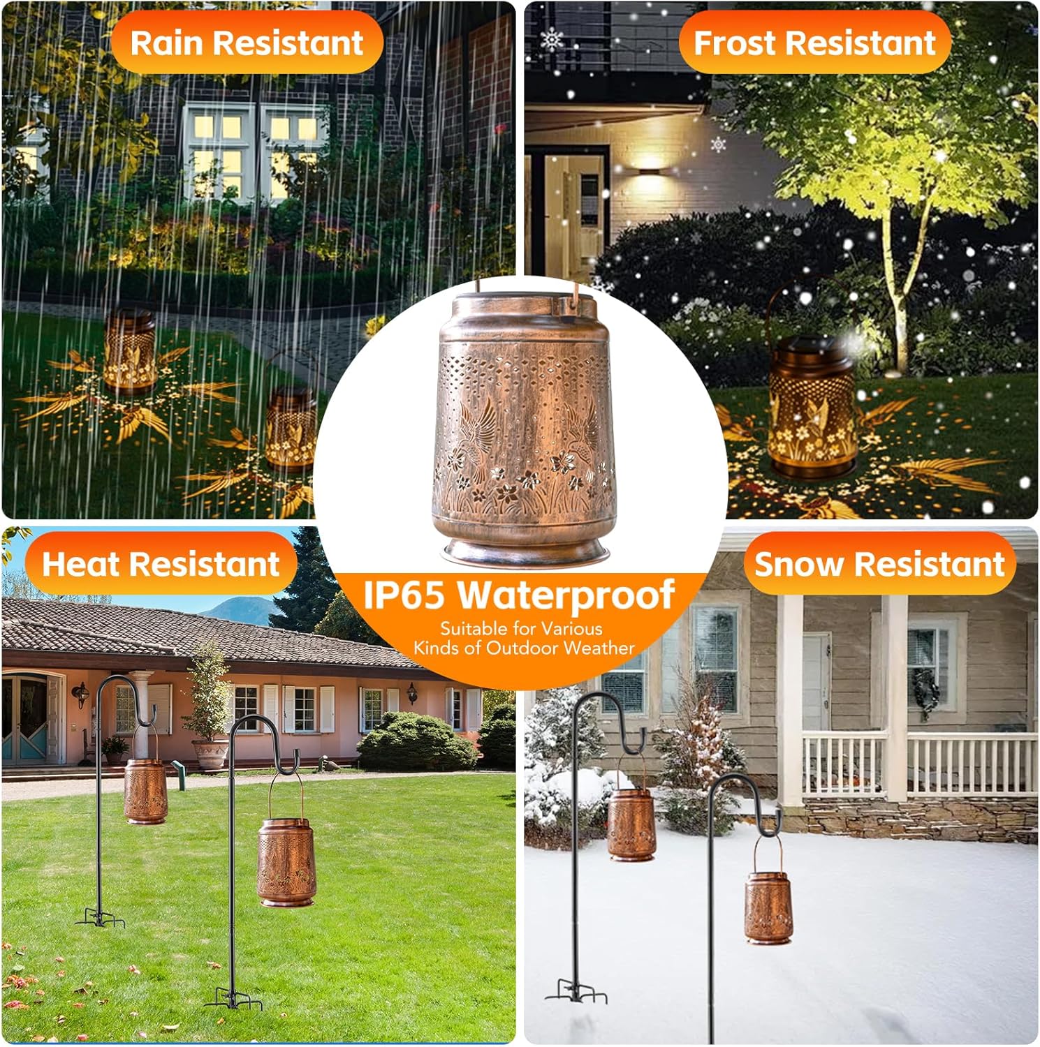 Solar Lanterns Outdoor Waterproof for Garden Patio Lawn Backyard Christmas Birthday Gifts Mom Grandma Women