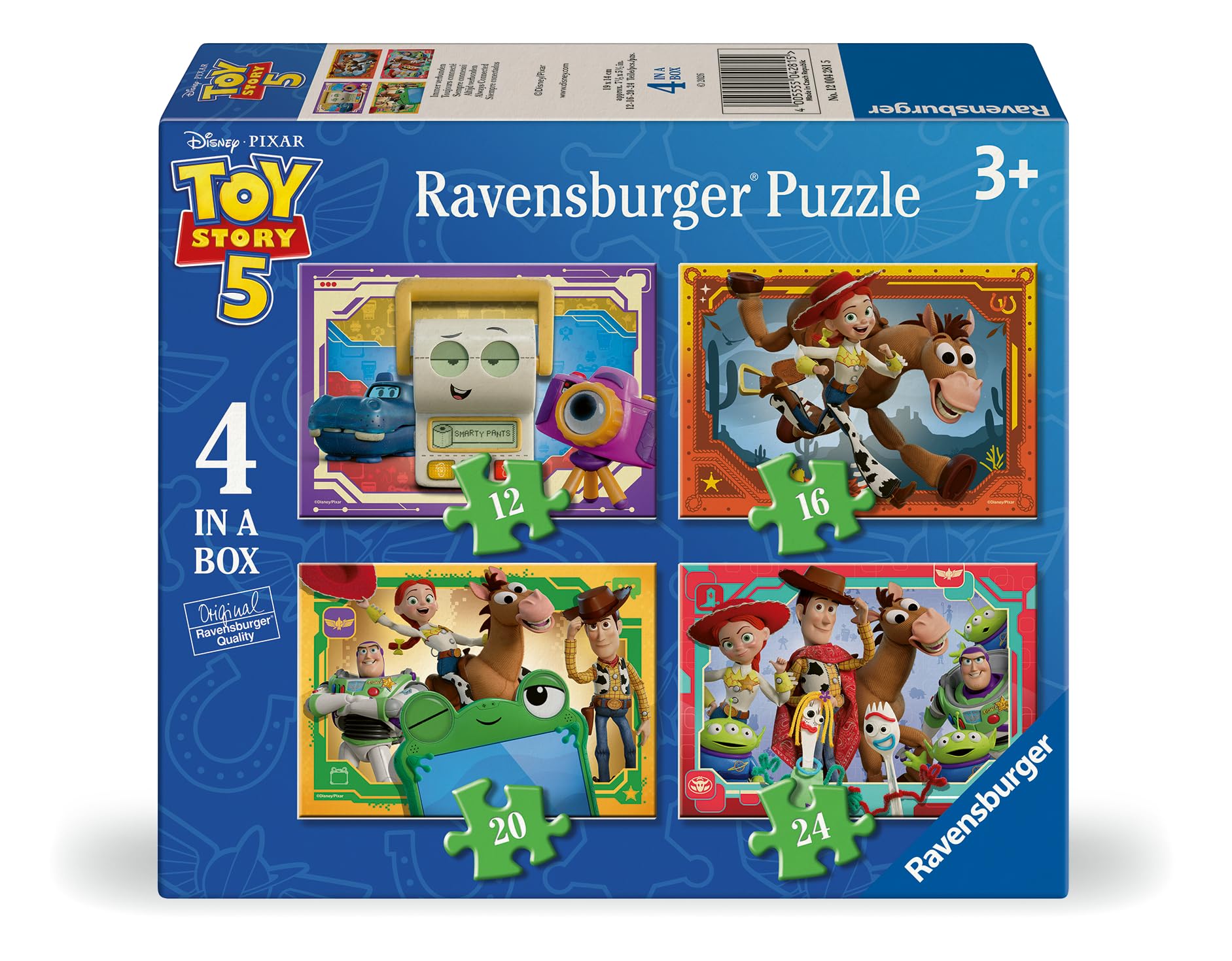 Ravensburger - Toy Story 5 4 In A Box Piezas | Puzzle 3 Años O Más | Regalo Niño 3 Años | Regalos para Niños | Rompecabezas Niños De 19 X 14 Cm | Ravensburger Puzzle
