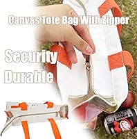 Vista 4 de Bolsa de lona para mujer con cremallera, bolsa de lona duradera y portátil reutilizable, bolsa de mano estética